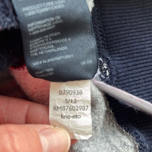 Tommy Hilfiger Sweatshirt Cardigan Red & Blue Striped Long Sleeve Button Size M - Picture 15 of 15